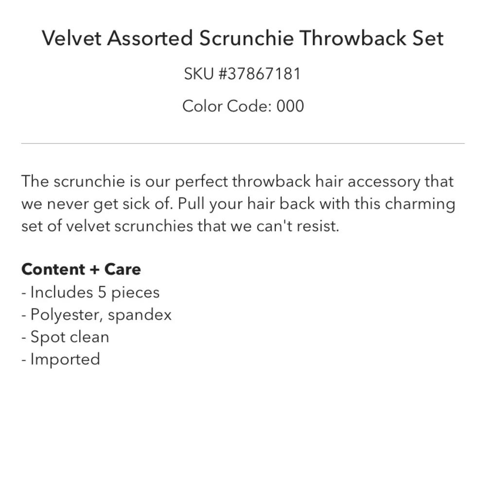 NEW UO Velvet Assorted Scrunchie Throwback set in Heart Multi